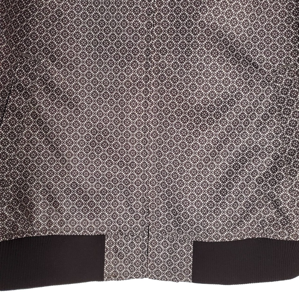 Tasso Elba Bomber Geometric Pattern Full Zip Jacket Brown White Mens Large - Picture 3 of 13